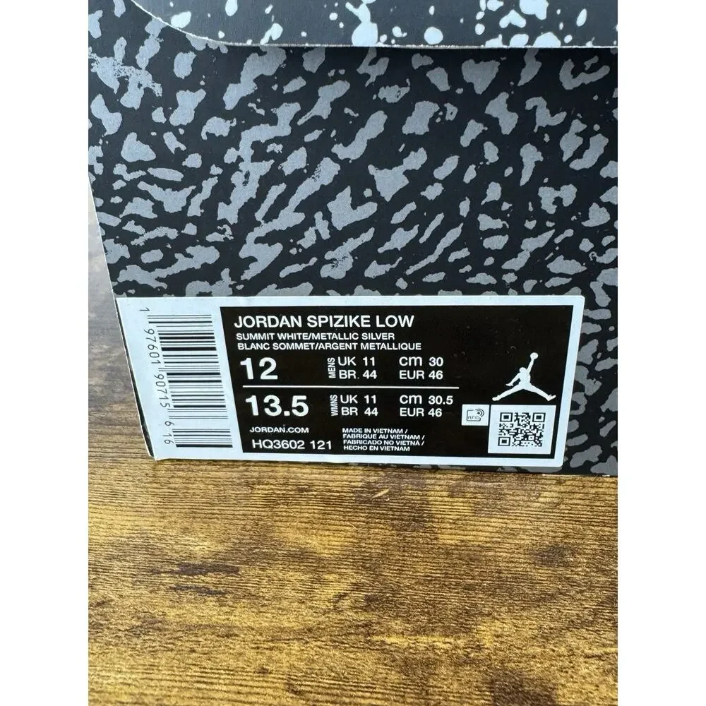 Size 12 - Jordan Spizike Low Summit White Photon Dust